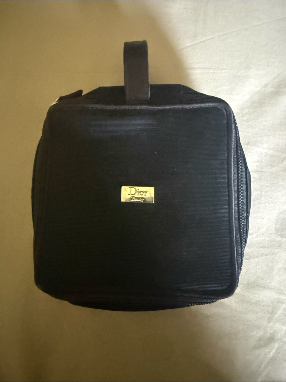 Dior Black Travel Toiletry Case with Logo Plaque